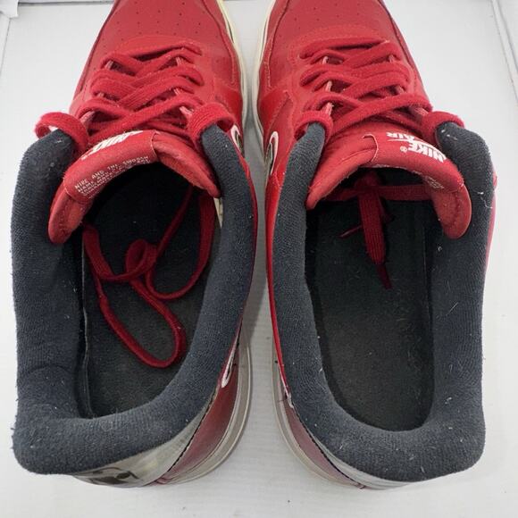 Nike‎ Air Force 1 ’07 LV8 NBA Red Gold Swoosh Men’s Sz 13 Retro Sneakers Shoes